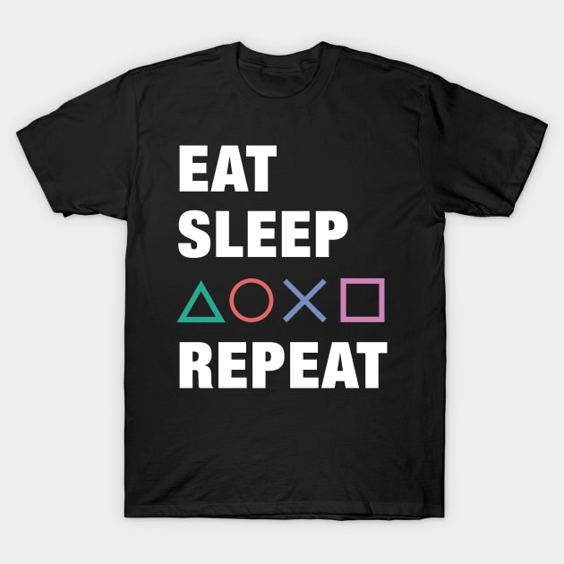 Eat, Sleep, Game, Repeat Funny Cute Gift T-Shirt by koalastudio